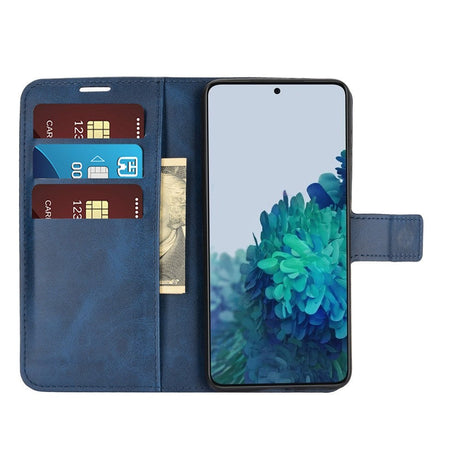 Samsung Galaxy S21 Læder Cover m. Pung - Blå
