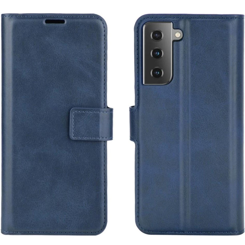 Samsung Galaxy S21 Læder Cover m. Pung - Blå