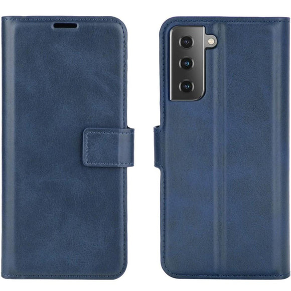 Samsung Galaxy S21 Læder Cover m. Pung - Blå