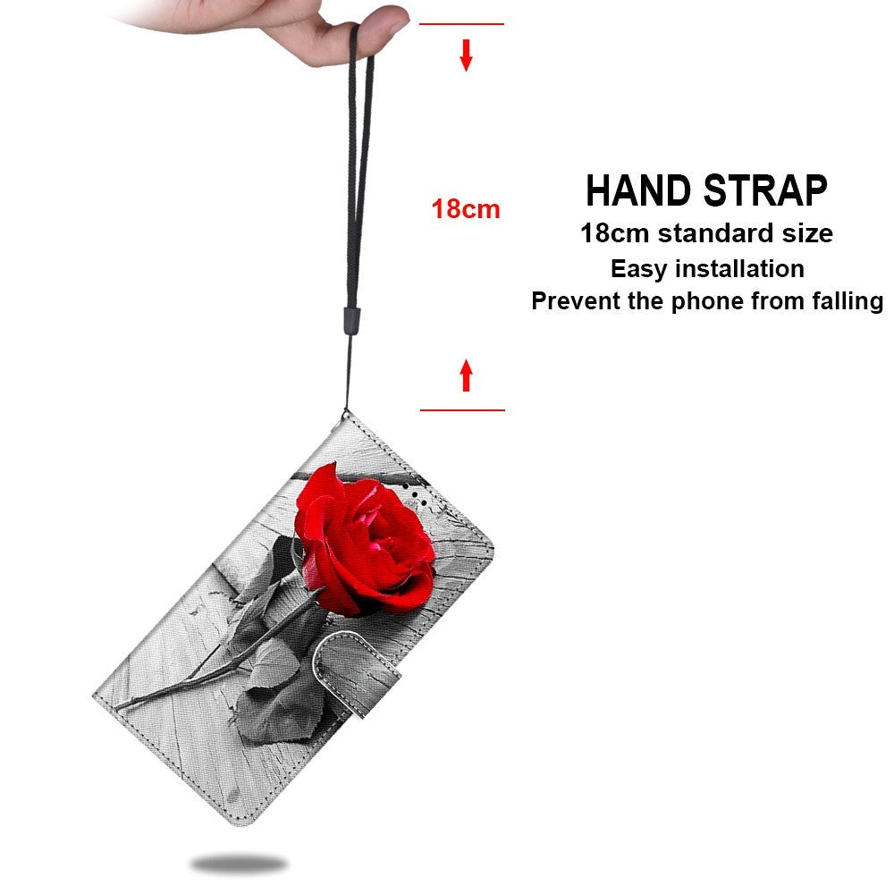 Samsung Galaxy S21 Læder Cover m. Pung - Rød Rose