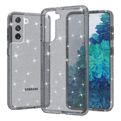 Samsung Galaxy S21 Hybrid Glimmer Cover Gennemsigtig - Sort