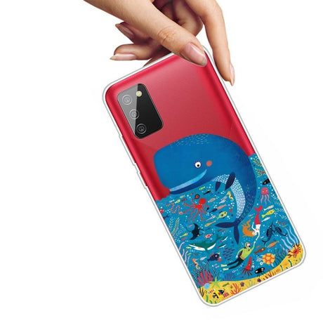 Samsung Galaxy A02s Fleksibel Plastik Cover - Hval Print