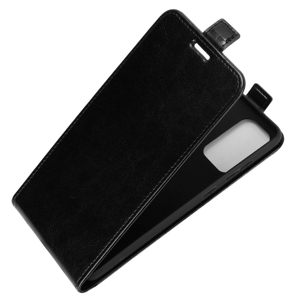 Samsung Galaxy A72 (4G / 5G) Vertikalt Flip Læder Cover m. Kortholder - Sort