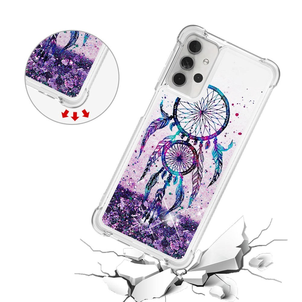 Samsung Galaxy A32 (5G) Shockproof Plastik Glimmer Cover - Lilla Drømmefanger