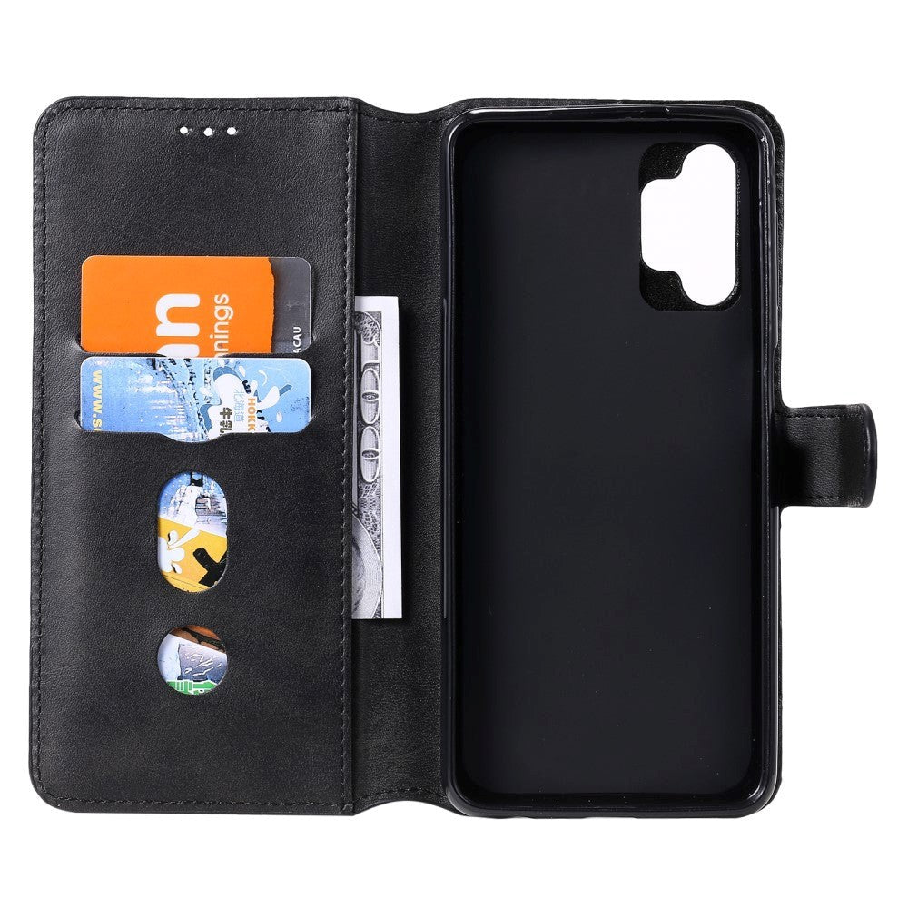 Samsung Galaxy A32 (5G) Blødt Læder Cover m. Pung - Sort