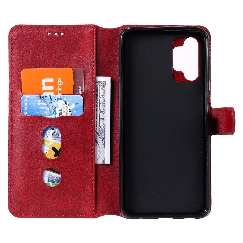 Samsung Galaxy A32 (5G) Blødt Læder Cover m. Pung - Rød