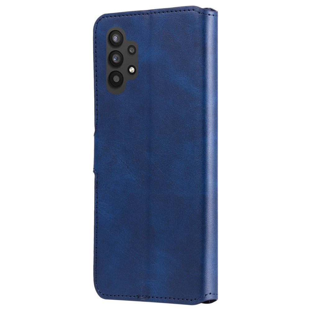 Samsung Galaxy A32 (5G) Blødt Læder Cover m. Pung - Blå