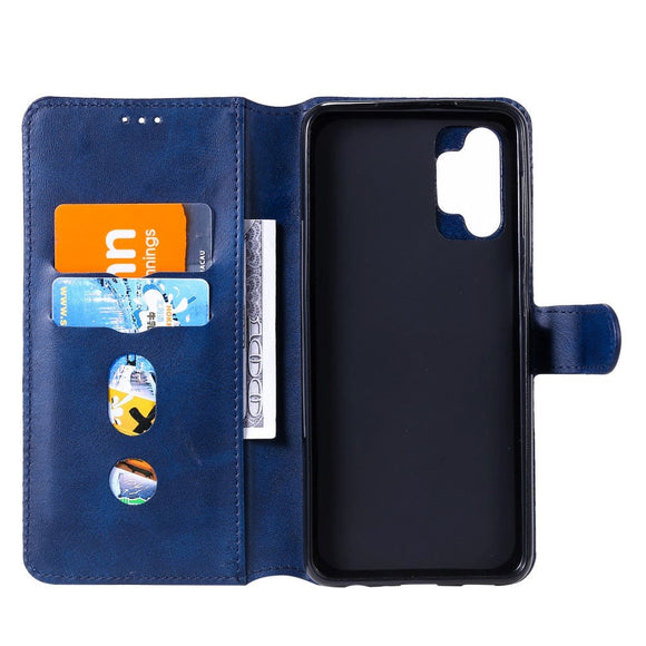 Samsung Galaxy A32 (5G) Blødt Læder Cover m. Pung - Blå