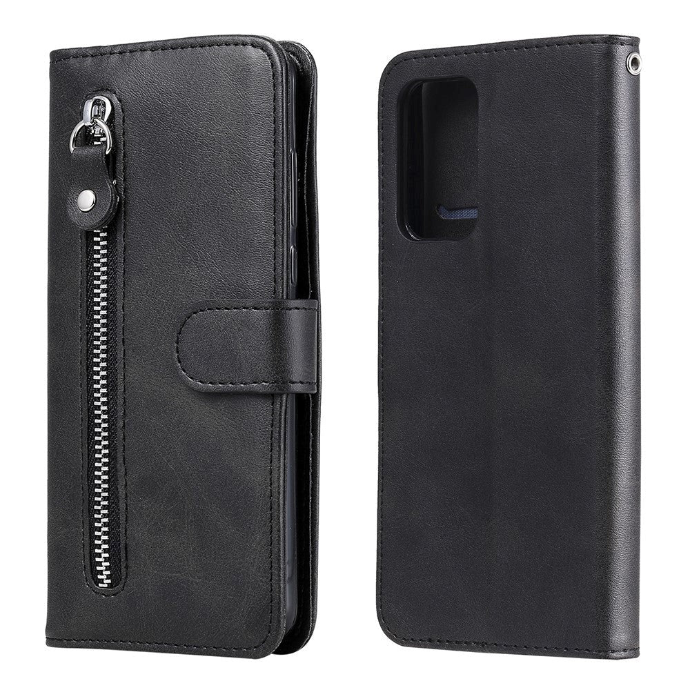 Samsung Galaxy A52s (5G) / A52 (4G / 5G) Læder Cover m. Lynlåslomme - Sort