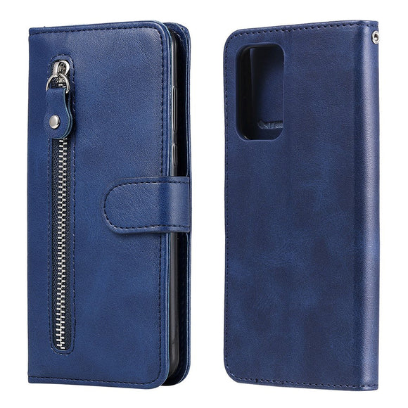Samsung Galaxy A52s (5G) / A52 (4G / 5G) Læder Cover m. Lynlåslomme - Blå