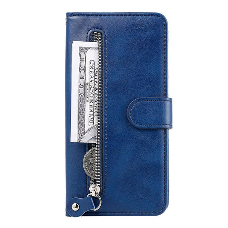 Samsung Galaxy A52s (5G) / A52 (4G / 5G) Læder Cover m. Lynlåslomme - Blå