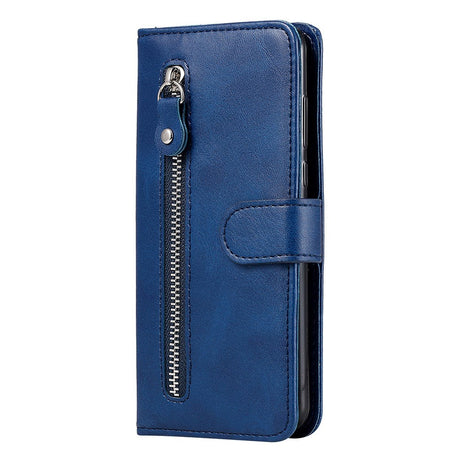 Samsung Galaxy A52s (5G) / A52 (4G / 5G) Læder Cover m. Lynlåslomme - Blå