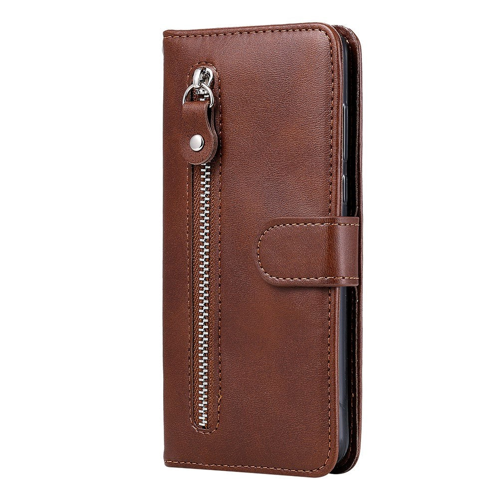 Samsung Galaxy A52s (5G) / A52 (4G / 5G) Læder Cover m. Lynlåslomme - Brun