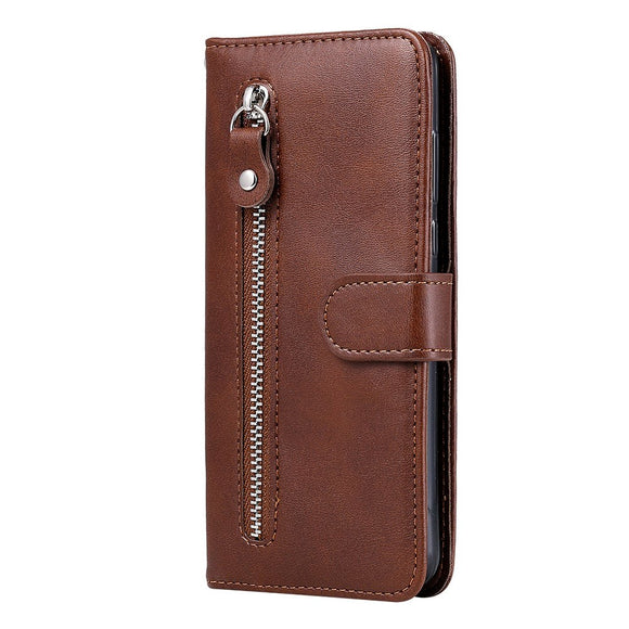 Samsung Galaxy A52s (5G) / A52 (4G / 5G) Læder Cover m. Lynlåslomme - Brun