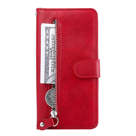 Samsung Galaxy A52s (5G) / A52 (4G / 5G) Læder Cover m. Lynlåslomme - Rød