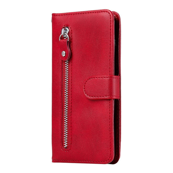 Samsung Galaxy A52s (5G) / A52 (4G / 5G) Læder Cover m. Lynlåslomme - Rød