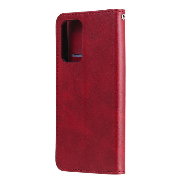 Samsung Galaxy A52s (5G) / A52 (4G / 5G) Læder Cover m. Lynlåslomme - Rød