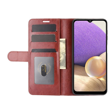 Samsung Galaxy A32 (5G) Neutralt Læder Cover m. Pung Brun