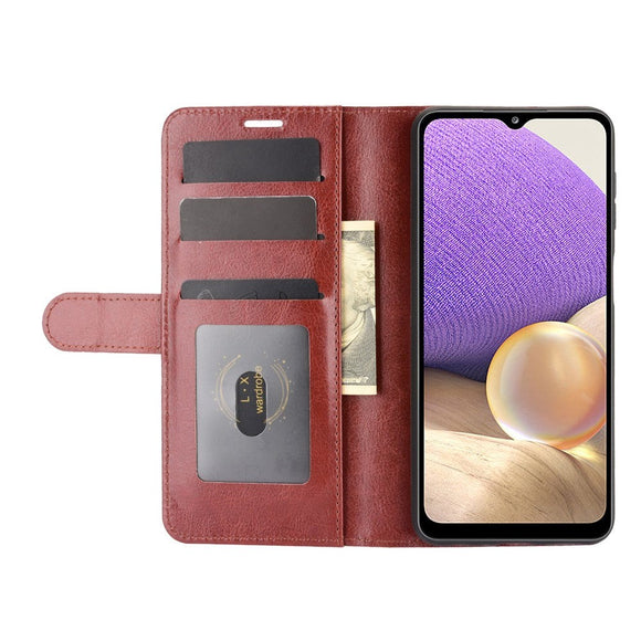 Samsung Galaxy A32 (5G) Neutralt Læder Cover m. Pung Brun