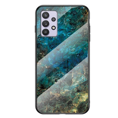 Samsung Galaxy A32 5G Fleksibel Plastik Cover - Smaragd Marmor