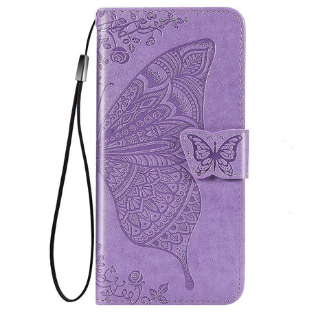 Samsung Galaxy A52s (5G) / A52 (4G / 5G) Læder Cover m. Pung Sommerfugl - Lavendel