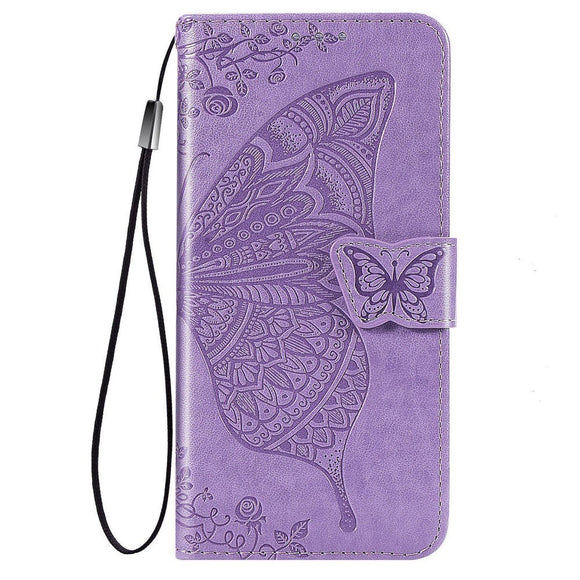Samsung Galaxy A52s (5G) / A52 (4G / 5G) Læder Cover m. Pung Sommerfugl - Lavendel
