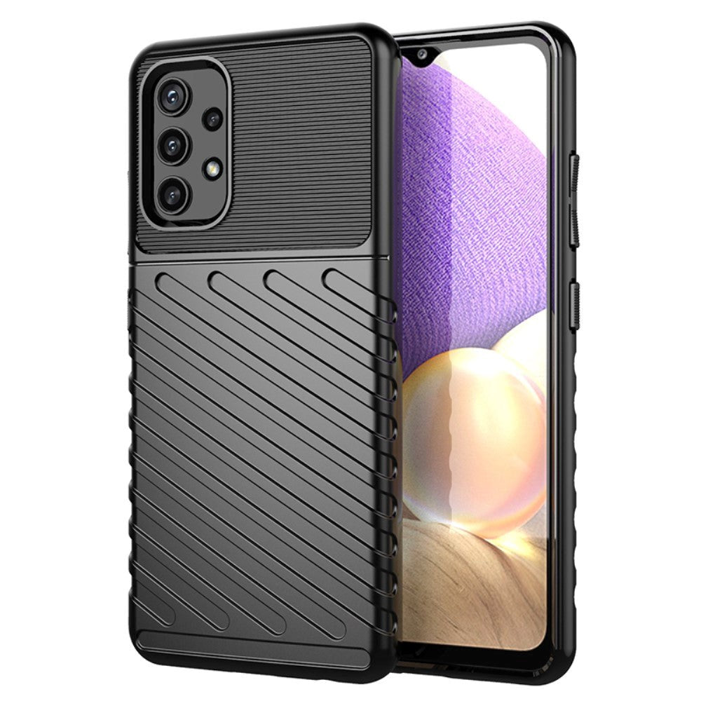 Samsung Galaxy A32 (4G) Thunder Series Twill Plastik Cover - Sort