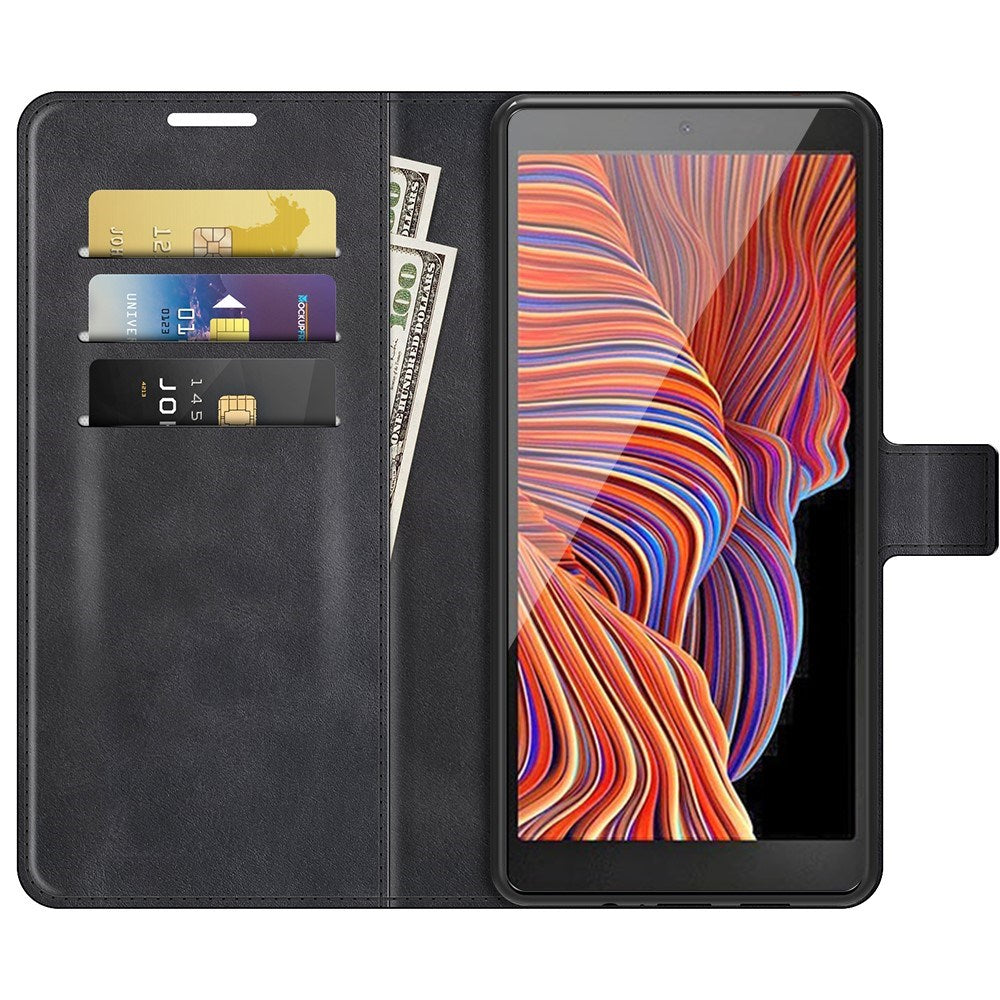 EIDERWOOD Samsung Galaxy Xcover 5 Kunstlæder Flip Cover m. Kortholder & Ståfunktion - Sort