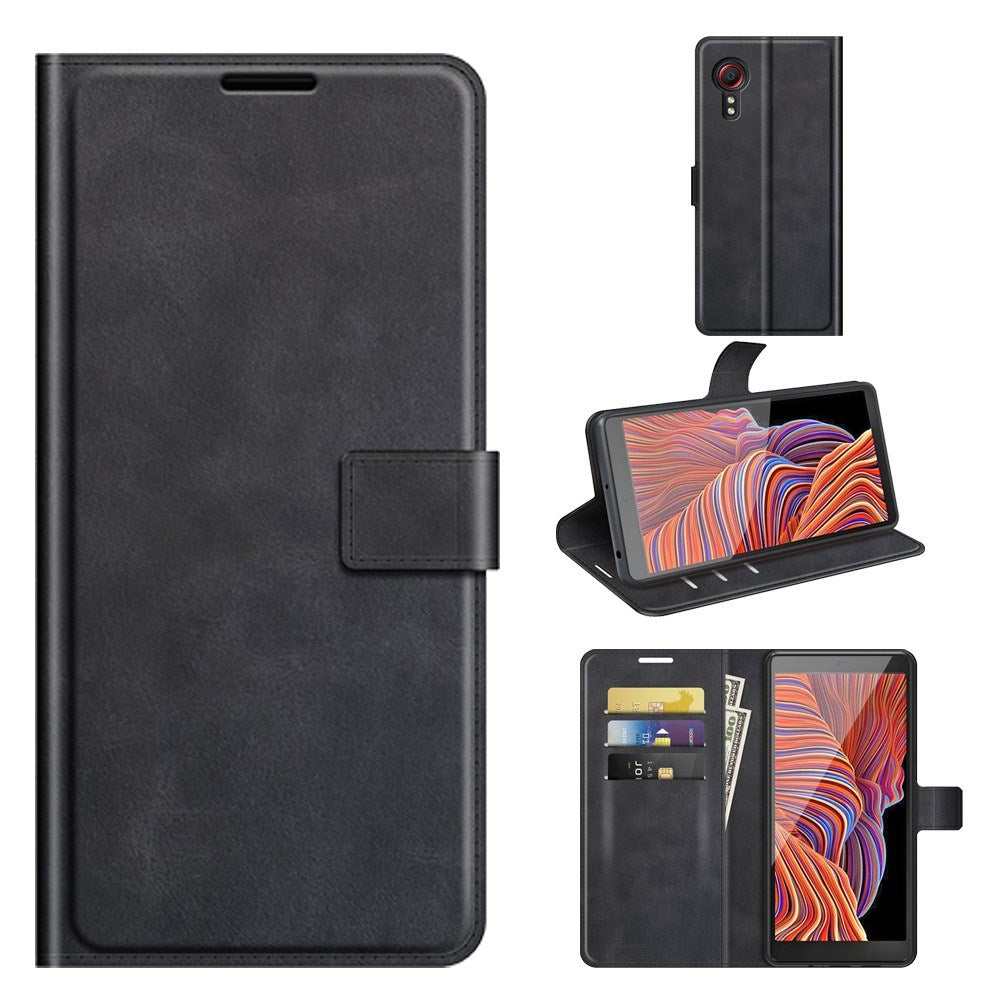 EIDERWOOD Samsung Galaxy Xcover 5 Kunstlæder Flip Cover m. Kortholder & Ståfunktion - Sort