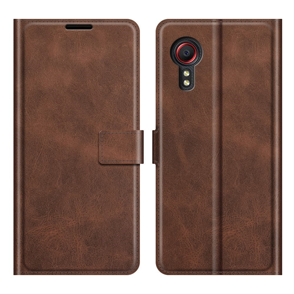 EIDERWOOD Samsung Galaxy Xcover 5 Kunstlæder Flip Cover m. Kortholder & Ståfunktion - Brun