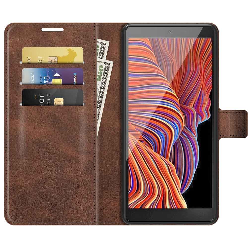 EIDERWOOD Samsung Galaxy Xcover 5 Kunstlæder Flip Cover m. Kortholder & Ståfunktion - Brun