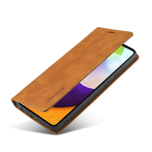 Samsung Galaxy A52s (5G) / A52 (4G / 5G) LC.IMEEKE Læder Cover m. Pung - Brun