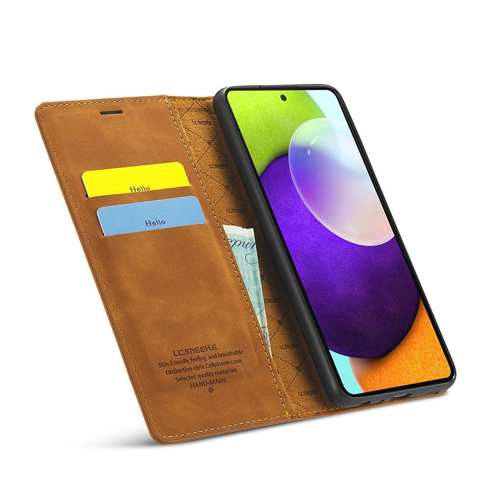 Samsung Galaxy A52s (5G) / A52 (4G / 5G) LC.IMEEKE Læder Cover m. Pung - Brun