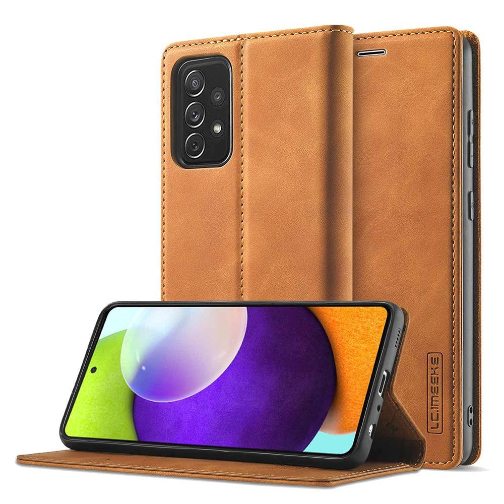 Samsung Galaxy A52s (5G) / A52 (4G / 5G) LC.IMEEKE Læder Cover m. Pung - Brun