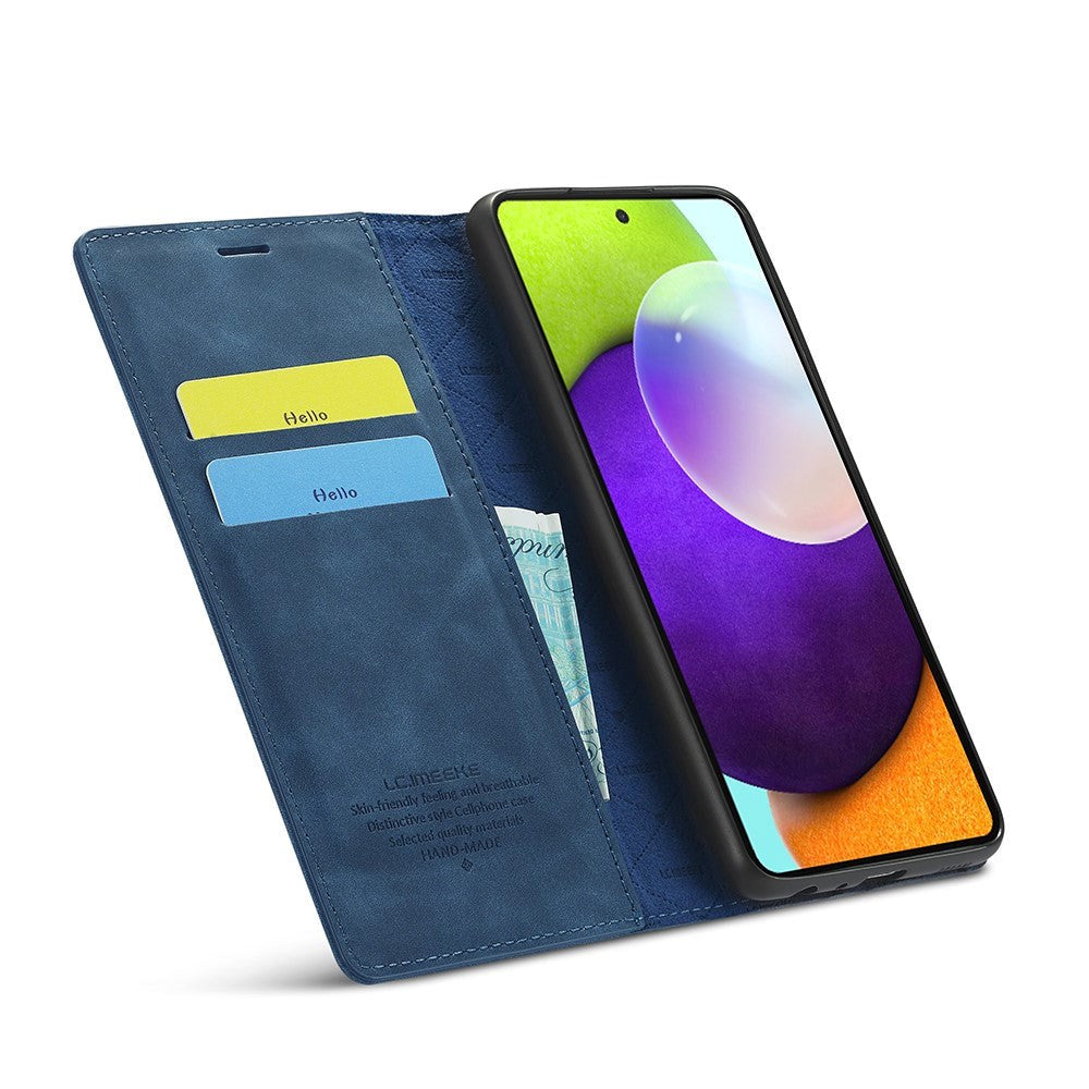 Samsung Galaxy A52s (5G) - A52 (4G - 5G) LC.IMEEKE Læder Cover m. Pung - Mørkeblå