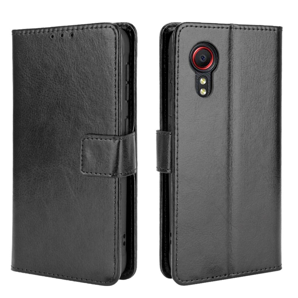 Samsung Galaxy Xcover 5 Neutralt Læder Cover m. Pung - Sort
