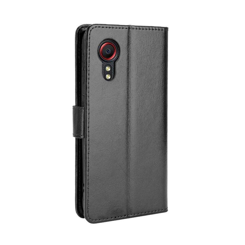 Samsung Galaxy Xcover 5 Neutralt Læder Cover m. Pung - Sort