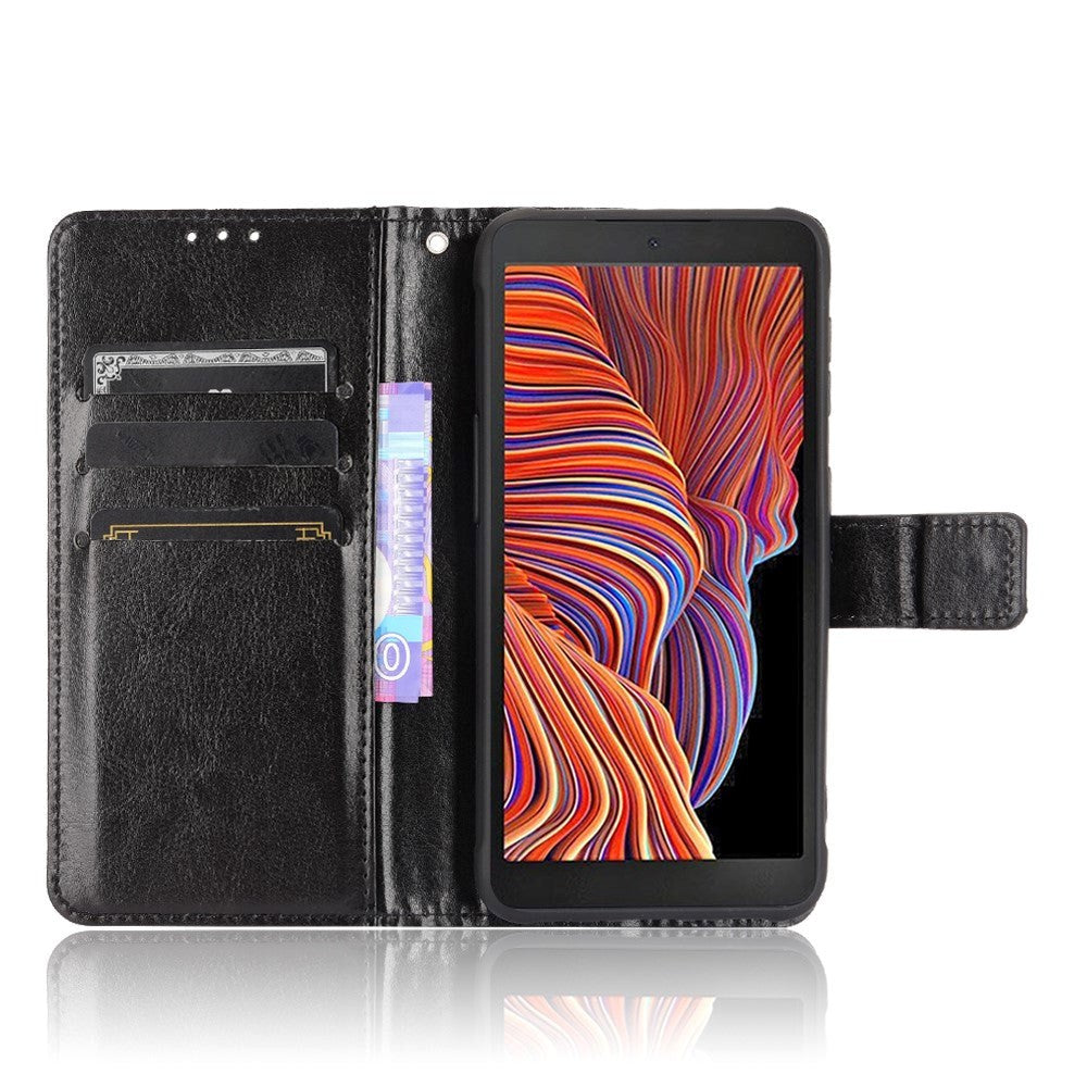 Samsung Galaxy Xcover 5 Neutralt Læder Cover m. Pung - Sort