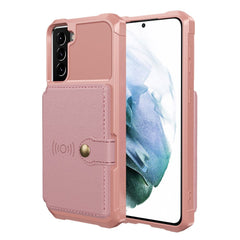 Samsung Galaxy S21 Bagside Cover m. Læder Pung & Stander - Pink