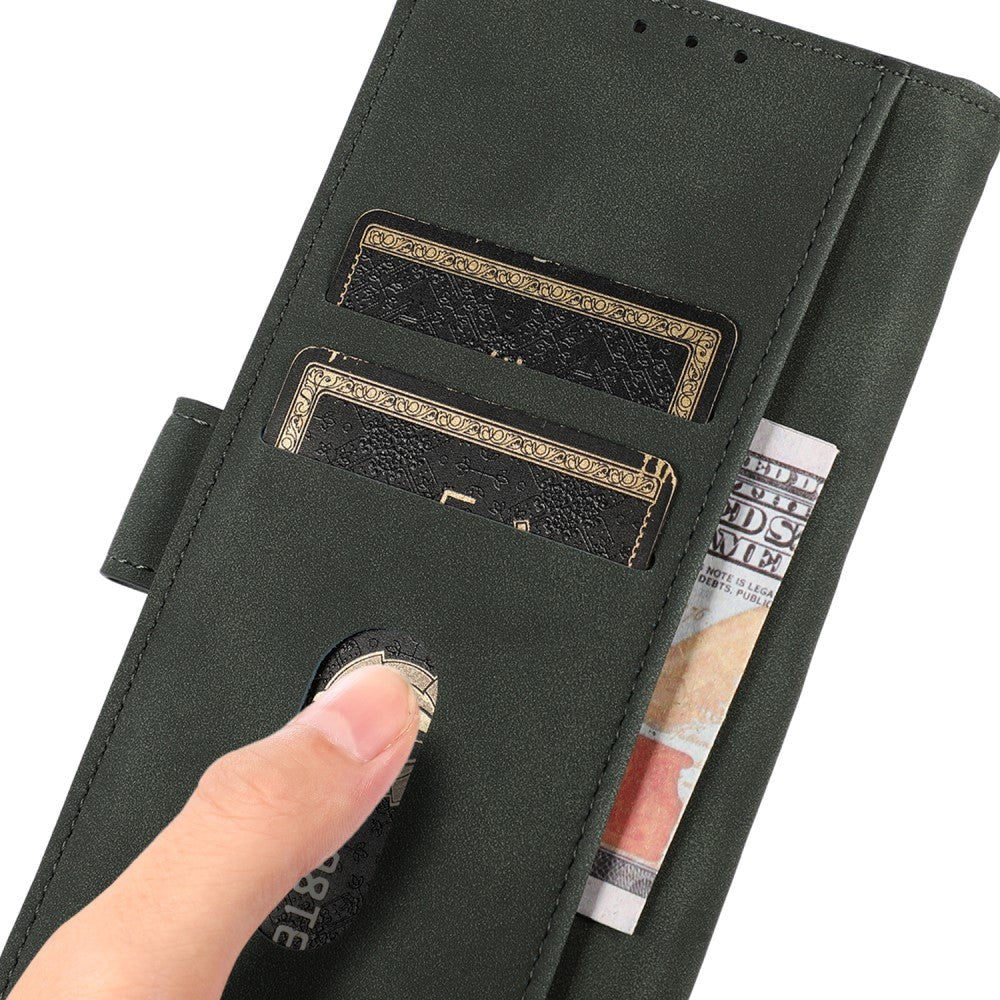 Samsung Galaxy S21 FE (5G) KHAZNEH Retro Læder Cover m. Pung - Grøn