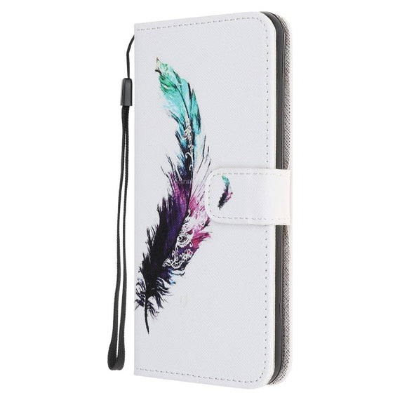 Samsung Galaxy A22 (5G) Læder Cover m. Pung - Fjer