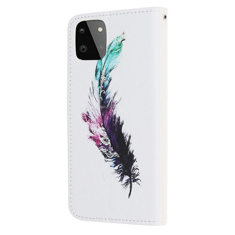 Samsung Galaxy A22 (5G) Læder Cover m. Pung - Fjer