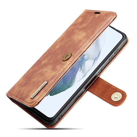 Samsung Galaxy S21 FE (5G) DG.MING Retro Læder Magnet Cover m. Pung - 2 in 1 - Brun