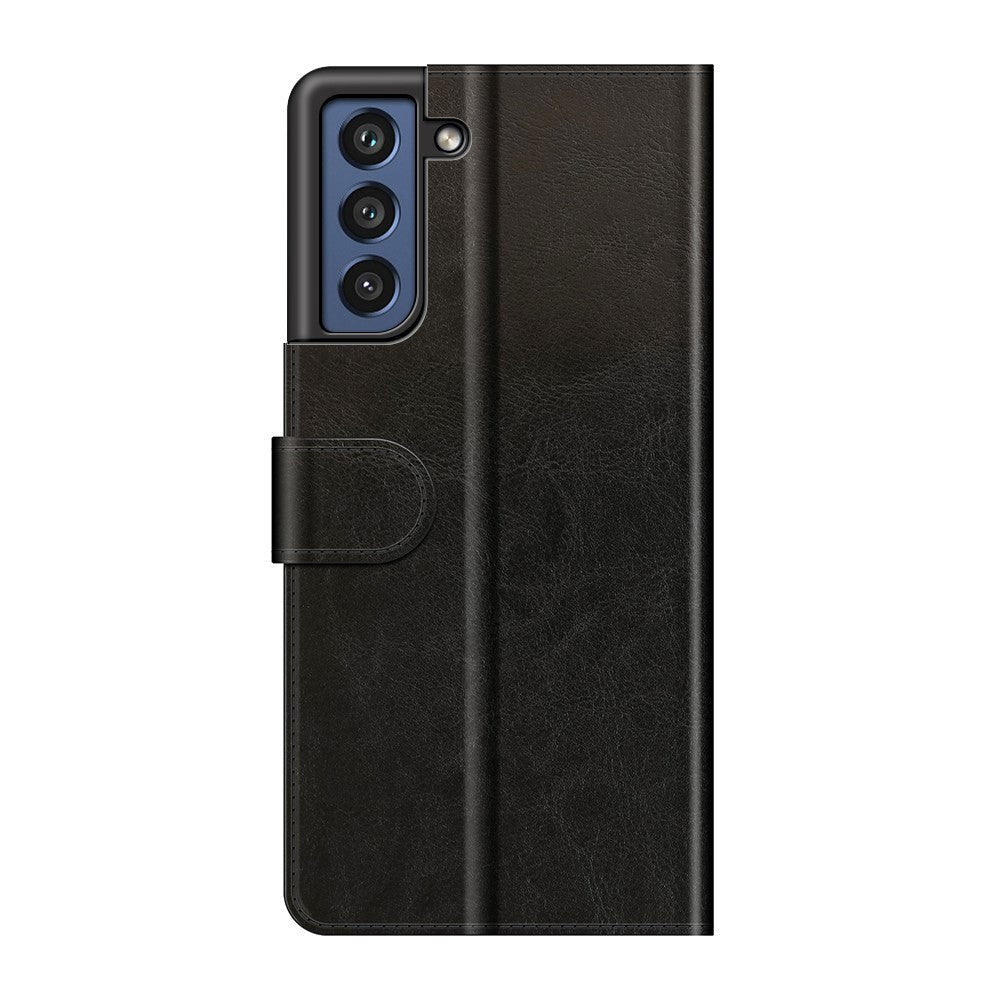 Samsung Galaxy S21 FE (5G) Neutralt Læder Cover m. Pung - Sort