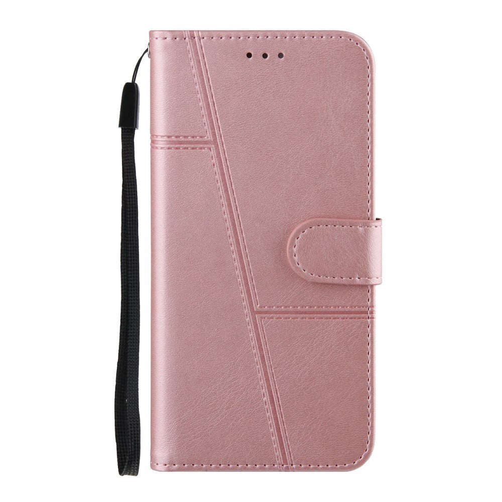 Samsung Galaxy S21 FE (5G) Læder Flip Cover m. Stander & Kortholder - Lyserød