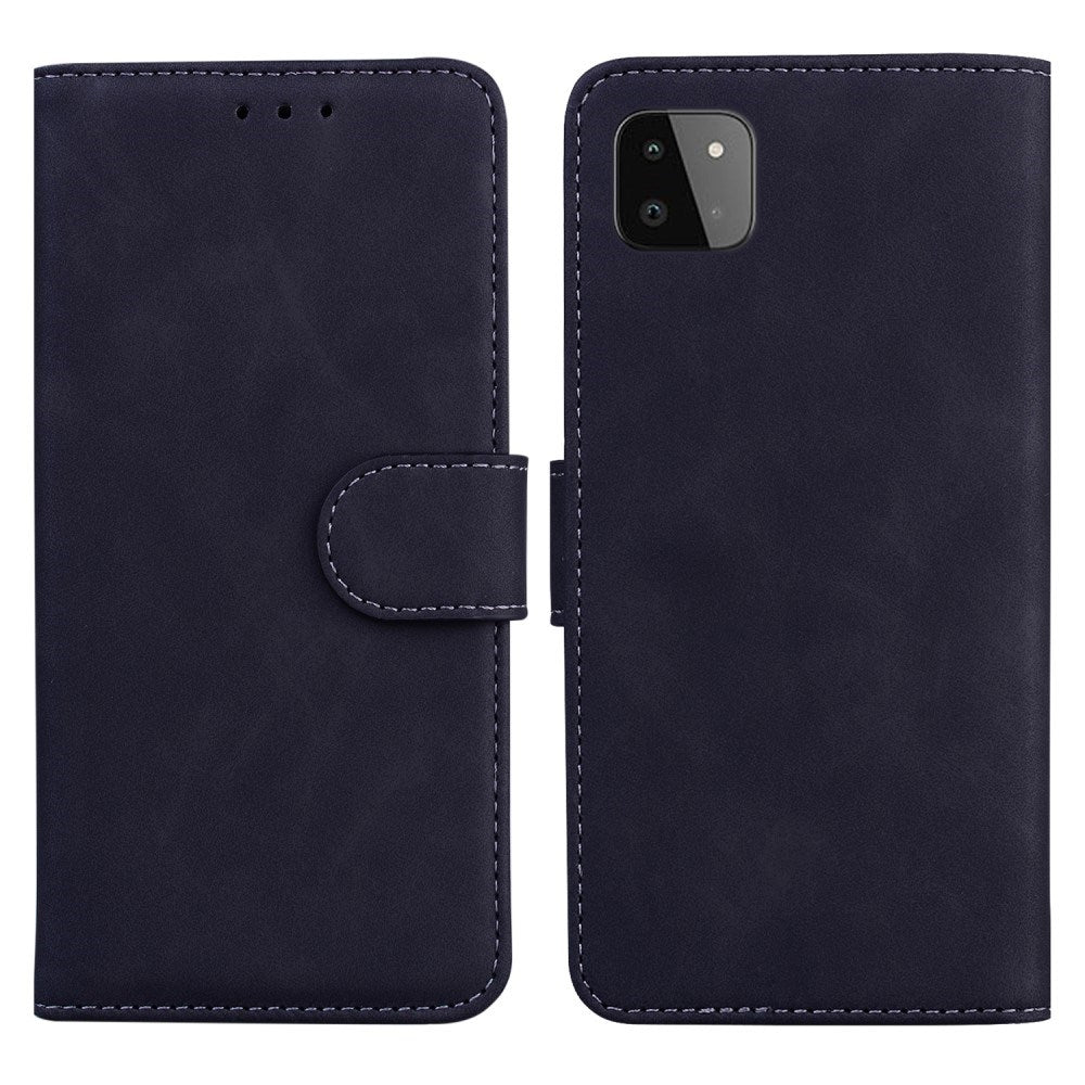 EIDERWOOD Samsung Galaxy A22 (5G) Kunstlæder Flip Cover m. Kortholder & Ståfunktion - Sort