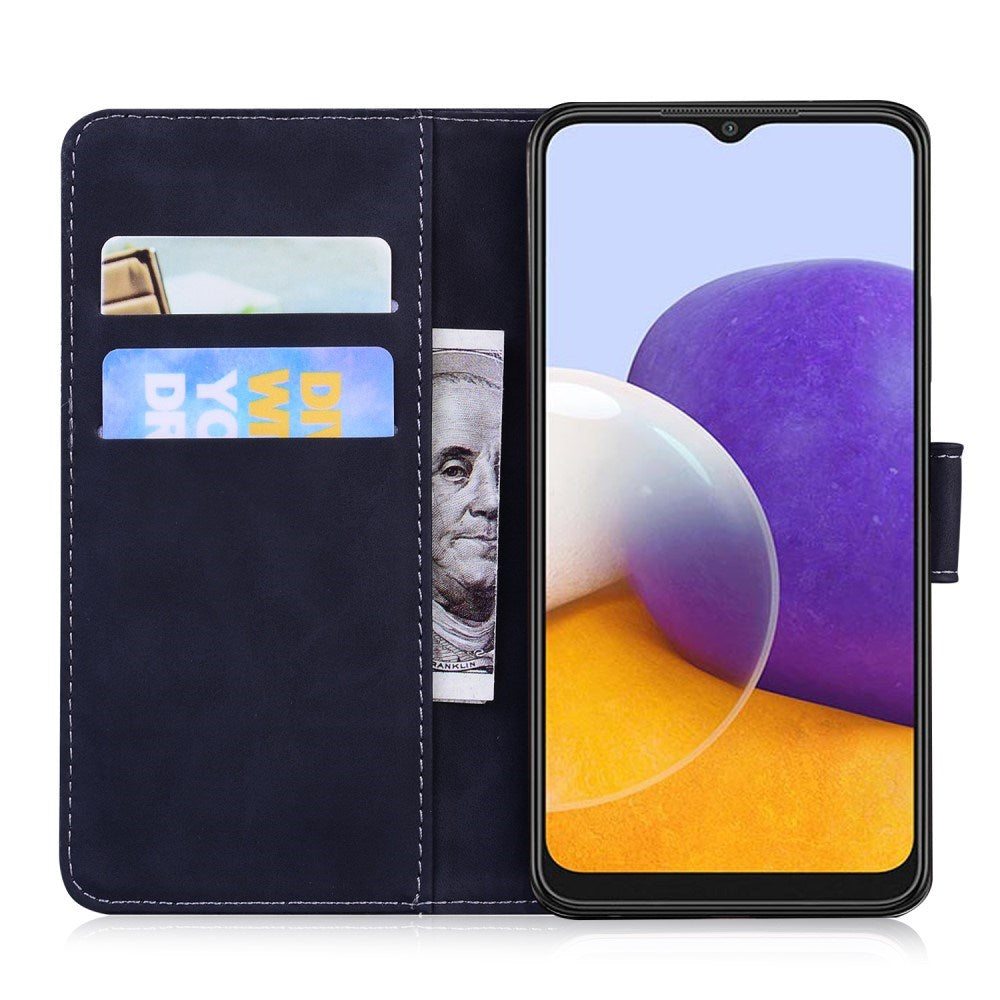 EIDERWOOD Samsung Galaxy A22 (5G) Kunstlæder Flip Cover m. Kortholder & Ståfunktion - Sort