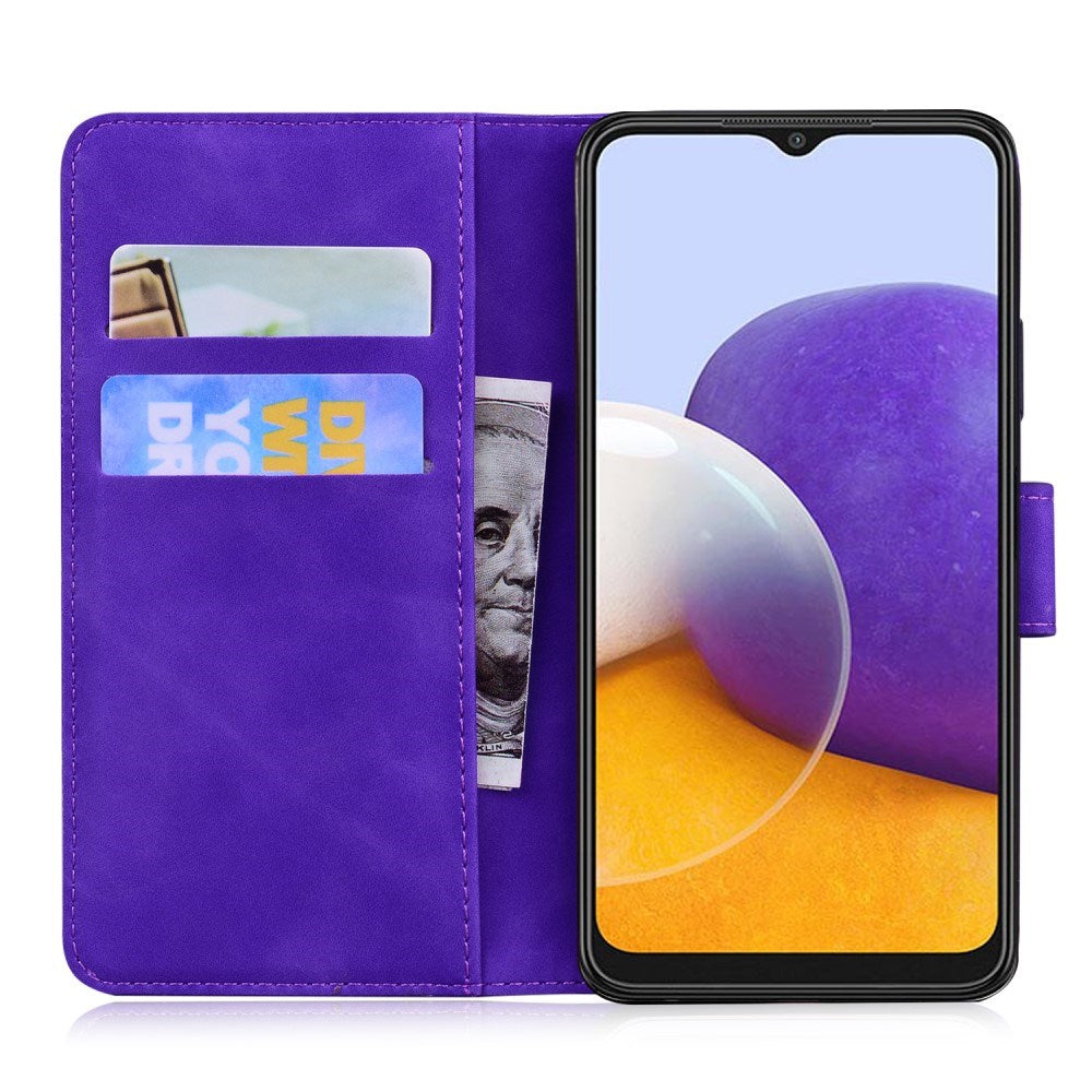 EIDERWOOD Samsung Galaxy A22 (5G) Kunstlæder Flip Cover m. Kortholder & Ståfunktion - Lilla