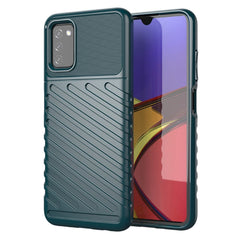 Samsung Galaxy A03s Thunder Series Twill Plastik Cover - Grøn
