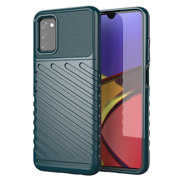 Samsung Galaxy A03s Thunder Series Twill Plastik Cover - Grøn